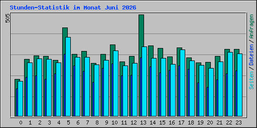 Stunden-Statistik im Monat Juni 2026