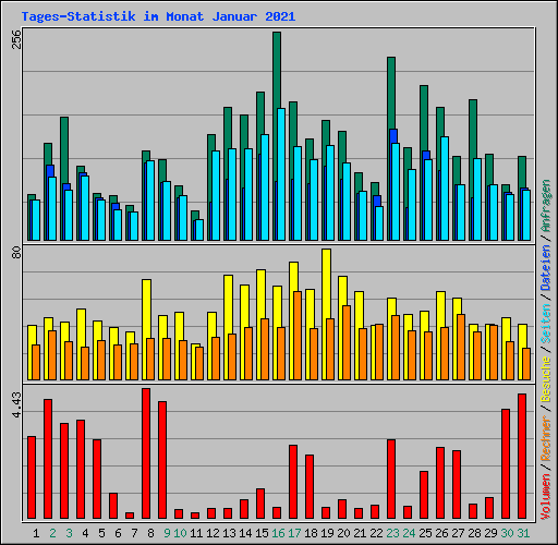 Tages-Statistik im Monat Januar 2021