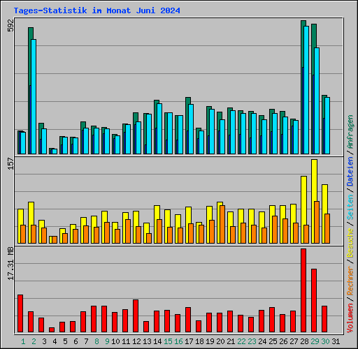 Tages-Statistik im Monat Juni 2024